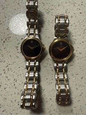 Authentic Movado Two-Tone Black Dial Ladies & daughter Watch,  price is for both